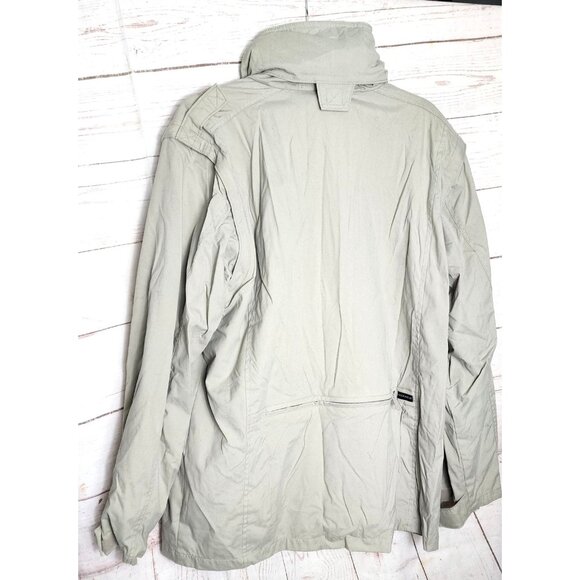 Columbia Sportswear Beige Safari Utility Jacket Multi-Pocket Pop-Out Hood - Picture 4 of 16